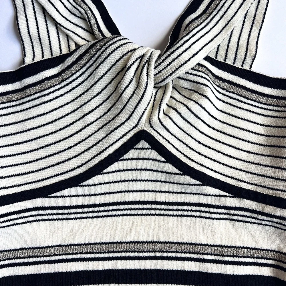 Anne Klein 90s Striped Knit Halter Tank Top